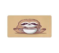 Yoga Sloth Coffee Desk Mat Exquisite Large Mouse Mat Non-Slip Mouse Pad Waterproof Desk Blotter Pad Rubber Base Mousepad for Computer Keyboard Home Office Accessories 24x12in