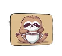 Yoga Sloth Coffee Laptop Sleeve Bag 10 Inch, Waterproof Shockproof Laptop Case Bag Computer Skin Bags Lightweight Tablet Carrying Case