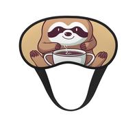 Yoga Sloth Coffee Sleep Mask for Women Girls Men Soft Comfortable Eye Mask with Adjustable Strap Blackout Eye Sleep Shade Cover for Travel Yoga Nap Shift Work