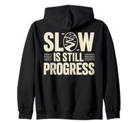 Yoga Snail Design "Slow is Still Progress" Mindful Living Zip Hoodie