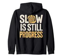 Yoga Snail Design "Slow is Still Progress" Mindful Living Zip Hoodie
