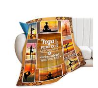 Yoga Sport Blanket Yoga Meditation Throw Blanket Ultra Soft Cozy Fleece Yoga Gift for Yoga Lover Fuzzy Plush Bedding Blankets for Kids Teens Adults Girls Boys Women Men 50"x40"