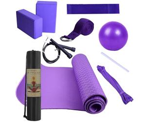 Yoga starters Kit 10Pcs Yoga Equipment Set With Blocks Ball Stretching Strap Mat With Carrying Bag Fitness Equipment And Accessories For Men & Women