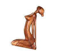 Yoga Statue - Handmade Wooden Meditating Sculpture | Decorative Yoga Ornament | Peaceful Tabletop Figure Of Living Room Study Gallery For Women With Spiritual Accent