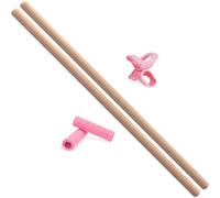 Yoga Stick Pack of 2 Wooden Portable Round with Buckle Corrects Round Back Humpback Opens Back for Artists Dancers Gymnasts Multicoloured Fitness & Yoga 2 Pieces (Beige, 60 cm)