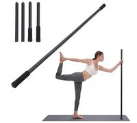 Yoga Stick, Portable Splicable Exercise Stick, Adjustable Sturdy Steel Posture Corrector Pole with Non Slip Foam Handles for Fitness Posture Correction, 30-60 Inch