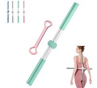 Yoga Stick Posture Correction Stick 80cm 2-in-1 Anti-Humpback Back Stick Made of Stainless Steel with Foam Grip Yoga Stick for Back, Shoulders & Neck, Fitness & Everyday Life (Green)