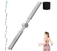 Yoga Stick, Posture Correction Yoga Sticks, Anti-Hunchback Fitness Training Cross Bar, Retractable Posture Corrector Rod for Bodybuilding Pilates Stretch Sculpt (Gray)