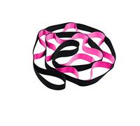 Yoga Strap Stretching Bands With Loops - Stretch Out Strap Pilates Bands Workout Straps - Exercise Loop Bands for Rehab, Yoga, Pilates, Dance, Ballet, Gymnastics, Leg, and Back Stretcher. (Black-Pink)