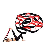 Yoga Strap Stretching Bands With Loops - Stretch Out Strap Pilates Bands Workout Straps - Exercise Loop Bands for Rehab, Yoga, Pilates, Dance, Ballet, Gymnastics, Leg, and Back Stretcher. (Black-Red)