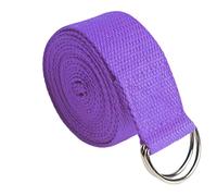 Yoga Strap with D-Buckle, 5.9 ft Stretching Strap for Flexibility, Pilates Strap for Physical Training, Purple, Skin-Friendly Polyester Cotton, Helps Improve Posture and Relax the Body