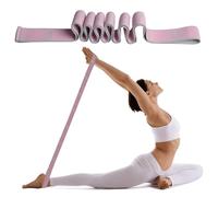 Yoga Straps with 8 Loops for Stretching, Highly Elastic Stretch Bands, Flexibility Training, Back Pain Relief and Physical Therapy - Ideal for Yoga, Dance and Gymnastics Pink