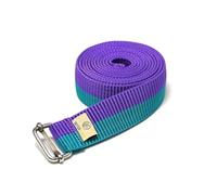 Yoga Stretch Belt/Strap | Best for Daily Stretching, Yoga, Pilates, Physical Therapy, Fitness | 8 Feet Premium Cotton Strech Band (Purple-Green)