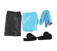 Yoga Stretch Strap Leg Waist Back Stretching Belt, Adjustable Yoga Band for Flexibility Training, Double Layer Webbing with Sponge Head for Safe Wall Hanging, Includes Storage Bag (Blue)