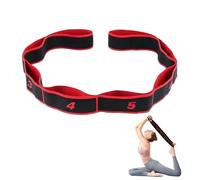Yoga Stretching Strap,8-Section Yoga Strap,Multi-Loop Stretching Band for Precise Alignment & Flexibility,Ideal for Pilates,and Rehabilitation Exercises,Portable & Easy to Store (Red)