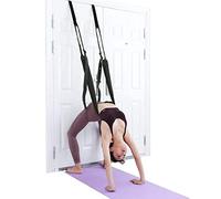 Yoga Stretching Strap, Adjustable Height Leg Stretcher Fitness Yoga Belt Gym Equipment, Auxiliary Belt, Lower Waist Bend Training Abdominal Muscles for Yoga Ballet Dance Girl Women (Black)