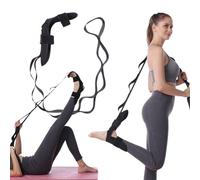 Yoga Stretching Strap With 6 Adjustable Loops, Hamstring Stretcher, Improving Flexibility, for Gymnastics, and Flexibility Training, Foot & Leg Stretch Strap (dark grey)