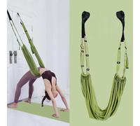 Yoga Stretching Strap Yoga Rope - Waist Back Leg Stretch Strap, Yoga Fitness Band, Leg Stretching Assist Trainer, Yoga Inversion Swings, Anti-Gravity Inversion Yoga Belts for Women Men (Green)