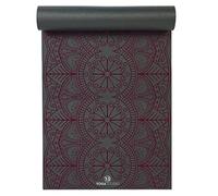 Yoga Studio Designed Sticky Yoga Mat | Oeko-Tex Tear Proof Non-Slip | Workout Exercise Gym Fitness Mandala Yoga & Pilates Mat | 183cm x 61cm x 6mm - Grey Mat Dew Drop Mandala