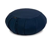 Yoga Studio EU Round Zafu Meditation Cushion | Organic Cotton | Buckwheat Hulls | Removable Washable Cover | Carry Handle - Navy