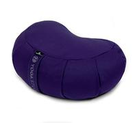 Yoga Studio European Crescent Zafu Cushion | Organic Cotton | 42 x 30 x 18cm | Meditation Pouf | Buckwheat Hulls - Purple