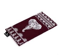 Yoga Studio Eye Pillow | 100% Organic Cotton Cover | Organic Lavender & Linseed Yoga Pillow | Stress Relief Weighted Eye Mask, Relaxation, Aromatherapy, Tired Eyes (Raspberry Aztec Elephant)