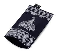 Yoga Studio Eye Pillow Cover - 12cm x 23cm, Yoga Pillow Cover for Spa or Massage Therapists (Navy Blue Aztec Elephant)