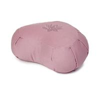 Yoga Studio Lotus Crescent Zafu - 42 x 13 x 18cm, Meditation Pouf with Cotton Cover, Buckwheat Hulls, Carry Handle. Yoga Accessories (Dusty Pink)