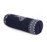 Yoga Studio Organic Buckwheat Designed Round Bolsters - Nature Collection (Midnight Blue - Aztec Elephant)