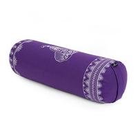Yoga Studio Organic Buckwheat Designed Round Bolsters - Nature Collection (Purple Grape - Aztec Elephant)