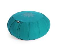 Yoga Studio Pleated Round Zafu Buckwheat Meditation Cushion - Lotus Leaf (Aqua)