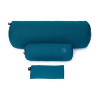 Yoga Studio Relax Organic Home Meditation Bolster & Eye Pillow Sleep Mask Set Kit (Teal)