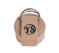 Yoga Studio Yoga Strap for Stretching, 2.5m (8.2ft) Extra Long Durable Organic Cotton Adjustable D-Ring Yoga Belt - Improving Flexibility, Exercise, Pilates, Dance, Workout, Gym (Cappuccino)