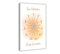 Yoga Sun Salutation & Moon Salutation Celestial Poster Canvas Poster Bedroom Decor Sports Landscape Office Room Decor Gift Frame-style 16x24inch(40x60cm)