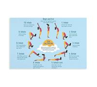 Yoga Sun Salutation Pose Meditation Art - Art Poster Canvas Poster Bedroom Decor Landscape Office Room Decor Gift Unframe: 12x18inch(30x45cm)