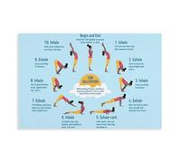 Yoga Sun Salutation Pose Meditation Art - Art Poster Canvas Poster Bedroom Decor Landscape Office Room Decor Gift Unframe: 12x18inch(30x45cm)