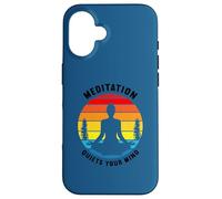 Yoga Sunset, Meditating Silhouette, Zen Circle, Mindfulness Case for iPhone 16