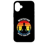 Yoga Sunset, Meditating Silhouette, Zen Circle, Mindfulness Case for iPhone 16 Plus