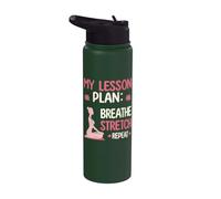 Yoga Teacher Design My Lesson Plan Breathe Stretch Repeat Stainless Steel Insulated Water Bottle