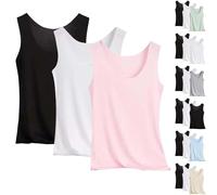 Yoga Tops 4 Pack with Built in Bra,Womens Long Loose Vest Tops Cami Top Tunic Tops Adjustable Strap Slim Fit Floral Blouse Top Tight Workwear Top Tank Quick Dry Vest Top Cotton Tops