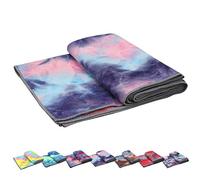Yoga Towels , Non Slip Hot Yoga Towel Skidless Waffle Texture, 100% Absorbent Odorless Microfiber yoga blanket, Standard Sized 24 x72 in Mat Towel,for Hot Yoga, Bikram, Pilates (Pink & Blue & Yellow)