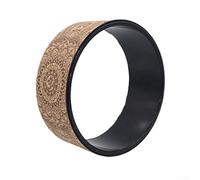 Yoga Training Wheel, 32 × 32 × 13 cm PU Foam Core Yoga Prop for Backbends, Deep Stretch & Posture Support, Suitable for Beginners to Advanced Practitioners, Home and Studio Use(brown)