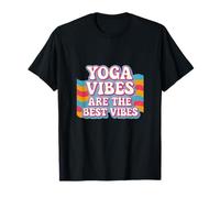 Yoga Vibes are The Best Vibes Neon Retro Bubble Design T-Shirt