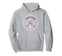Yoga Vibes: Zen Lotus Meditation Logo for Wellness Pullover Hoodie, Adult Unisex, Heather Grey, XL