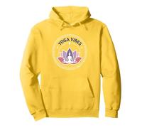 Yoga Vibes: Zen Lotus Meditation Logo for Wellness Pullover Hoodie, Adult Unisex, Lemon, S