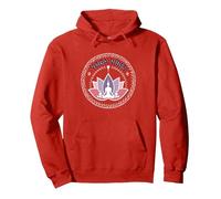 Yoga Vibes: Zen Lotus Meditation Logo for Wellness Pullover Hoodie, Adult Unisex, Red, XXL