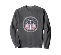 Yoga Vibes: Zen Lotus Meditation Logo for Wellness Sweatshirt, Adult Unisex, Dark Heather Grey, S