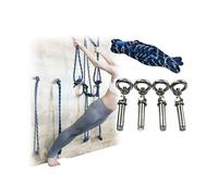 Yoga Wall Rope Set with Reinforced Knots, Cotton Inversion & Leg Stretching Strap, for Home Studio, Pilates, Ballet & Aerial Yoga Practice