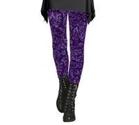 Yoga Warm Fleece Leggings Legging Workout 2025 New Women's Autumn and Winter Leggings Artistic Printed Soft Stretchy Pants Legging Shorts (Purple, XXL)