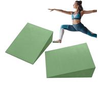 Yoga Wedge Block - Green EVA Incline Slant Board Calf Stretcher, Foam Foot Stretch Ramp | Tilted Balance Strength Tool For Home Workout Training Session, Muscle Recovery Routine